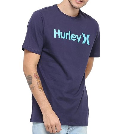 Camiseta Hurley Silk O&O Solid Masculina Azul Marinho