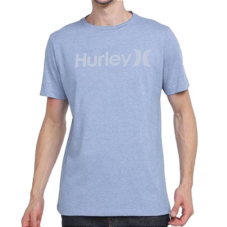 Camiseta Hurley Silk O&O Solid Masculina Azul Mescla