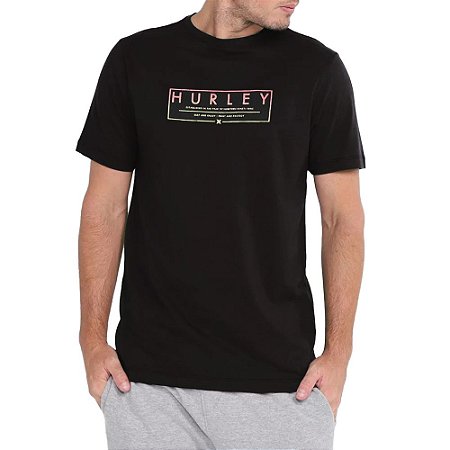 Camiseta Hurley Silk Established Masculina Preto