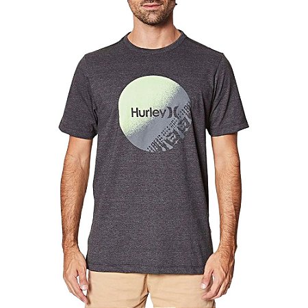 Camiseta Hurley Silk Circle Masculina Preto Mescla