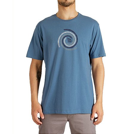 Camiseta Volcom Stone Swirl Masculina Azul Mescla