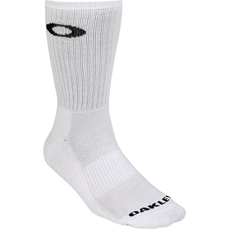 Meia Oakley Crew Sock Cano Alto Branco