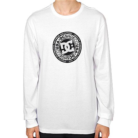 Camiseta DC Shoes Manga Longa Circle Star Masculina Branco