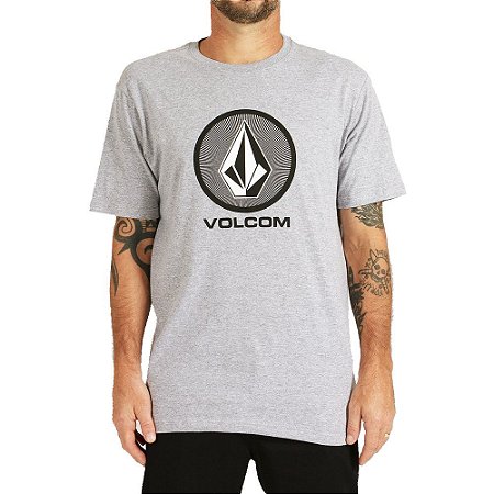 Camiseta Volcom Crypticstone Masculina Cinza Mescla