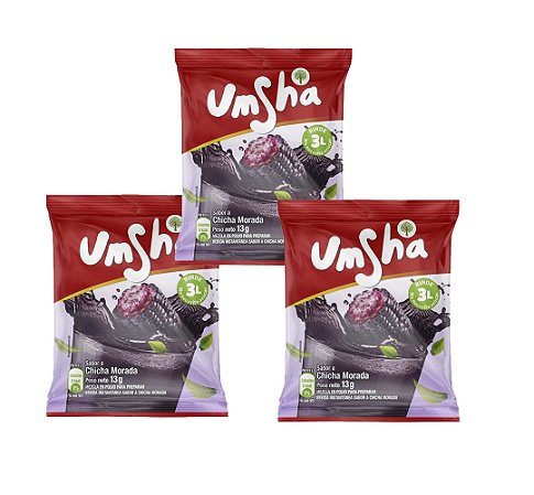 Chicha Morada Umsha  - Suco de milho roxo Instantaneo 3 Unidades