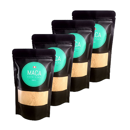 Kit 4 Maca Pura Peruana Orgânica 100% Pura Fitness em Pó  250g