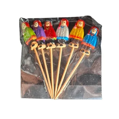 Kit Palito de Dente com Toppers Peruanos em Miniatura - (Homem Andino) 2.5 x 1.5 - 6 unidades