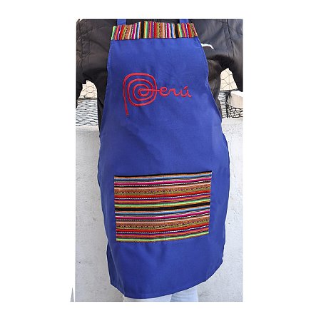 Avental Peruano Azul "Uma Peça de Arte e Tradição" 71 cm x 58cm