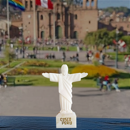 Réplica Artesanal do Cristo Branco DE Cusco Peru 20 x 15 x 05