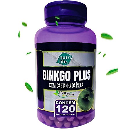 Ginkgo Biloba com Castanha da Índia Nutri Life - 120 Cápsulas - 500 MG