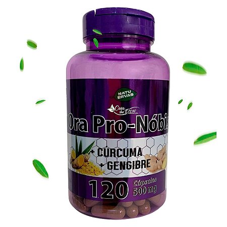Ora Pro Nóbis + Curcuma + Gengibre Natu Ervas - 120 Cápsulas - 500 MG