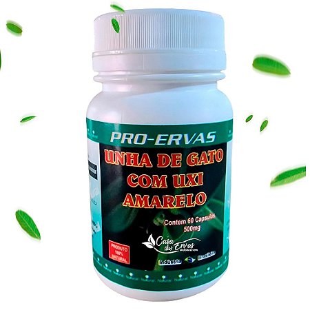 Uxi Amarelo e Unha de Gato Pró Ervas - 60 Cápsulas - 500 MG
