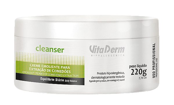 Creme Emoliente Extração Comedões Cleanser 220gr - Vita Derm