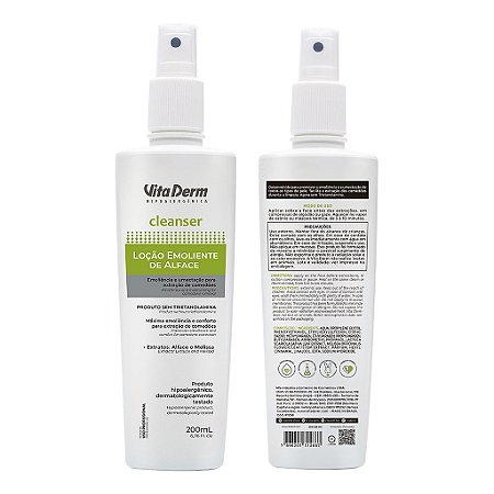 Loção Emoliente de Alface sem Trietanolamina Cleanser 200ml - Vita Derm