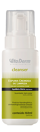 Cleanser Espuma Cremosa de Limpeza 160ml - Vita Derm