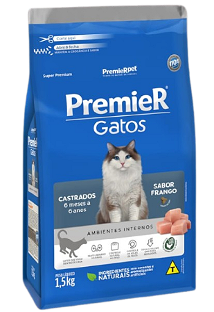 Premier Gatos Castrados Frango 6 Meses a 6 Anos (5235)