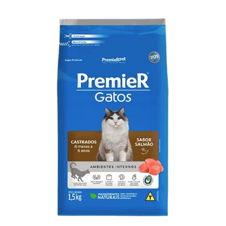 Premier Gatos Castrados Salmão 6 Meses a 6 Anos (5336)