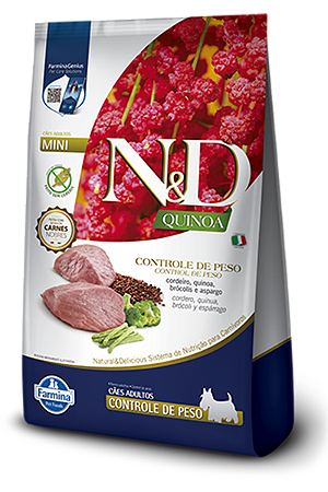 N&D Quinoa Controle de Peso Cordeiro Mini 2kg (12843)