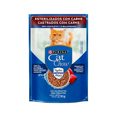 Cat Chow Sache Castrados Carne ao Molho 85g (35837)