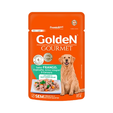 Golden Gourmet Caes Adultos Porte Medio e Grande 85g (5260)