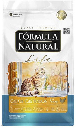 Ração Fórmula Natural Life Sabor Frango para Gatos Adultos Castrados 10,1 kg (10230990101242)