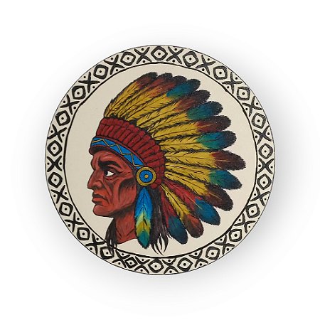 Mandala Caboclo Pintada a Mão MDF Decorativa