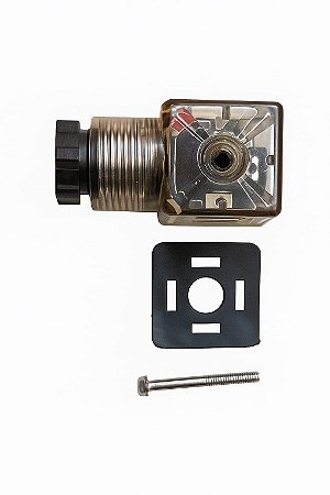Conector Plug Elétrico DIN 43650-A para Solenoide LED 12 VDC