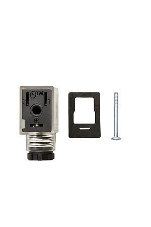Conector Plug Elétrico DIN 43650 B para Solenoide com LED  12 VDC