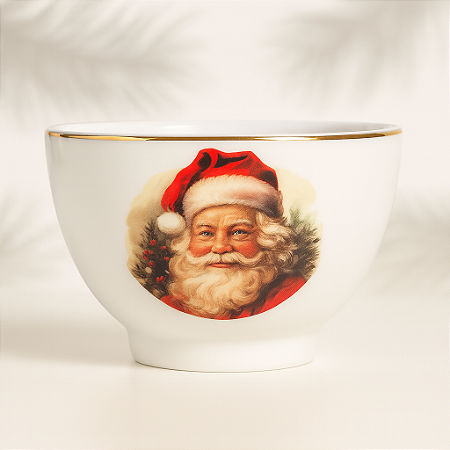 Bowl De Natal Com Filete Ouro 500ml Porcelana Schmidt