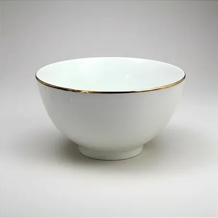 Bowl Branco com Filete Ouro 500ml Porcelana Schmidt