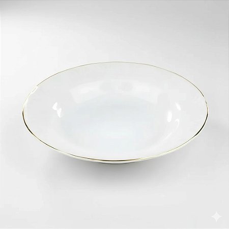 Prato Fundo 23cm Pomerode Filete Ouro Porcelana Schmidt