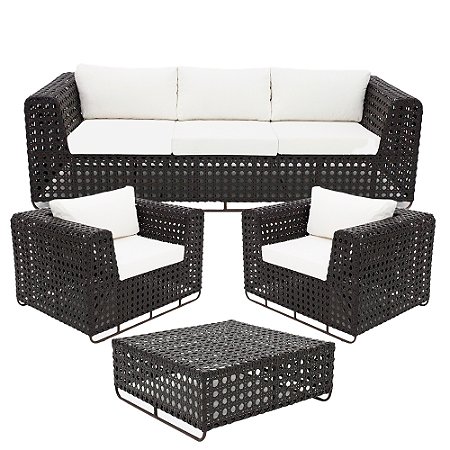 Jogo de Sofá Fúcsia em Fibra Sintética Completo