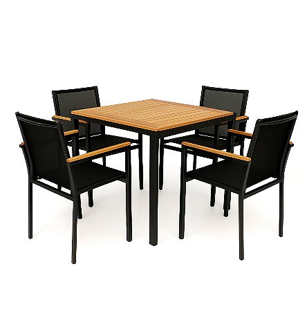 Conjunto de Mesa Quadrada com Cadeiras Perpétua