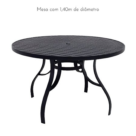 Mesa Ripada em Alumínio 1,40m de Diâmetro