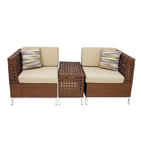 Kit 2 Poltronas Tulipa + Mesa lateral