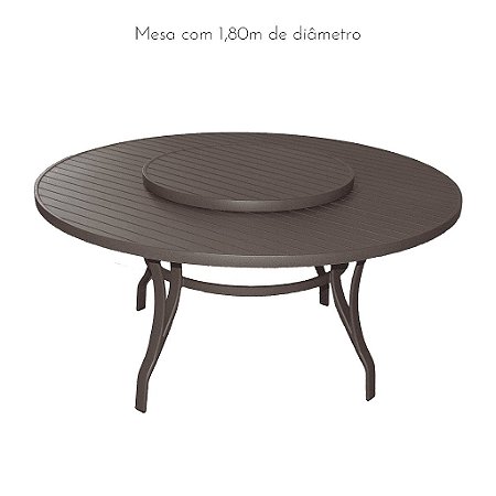 Mesa Ripada 1,80m com Giro Externo em Alumínio