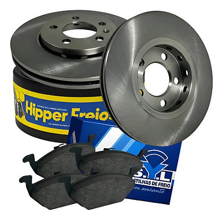 Kit Disco de Freio Dianteiro HF81C + Pastilha SYL 1423 - VW Polo Virtus Nivus T-Cross TSI 1.0 E 1.4