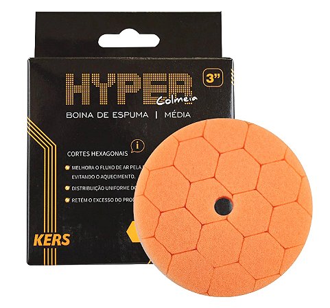 Boina De Espuma Laranja Média Refino Hyper 3 Polegadas Kers