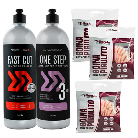 Kit Fastcut + OneStep + Boinas Pirulito Corte Pesado Lincoln