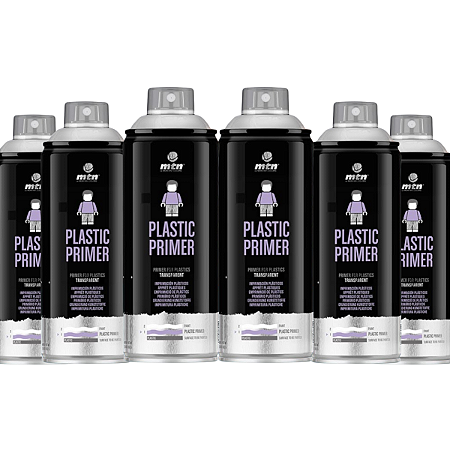 Kit 6x Tinta Spray Primer Para Plásticos 400ml PRO MTN