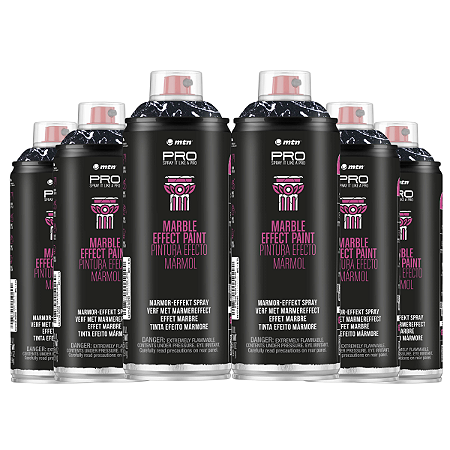 Kit 6x Tinta Spray Efeito Mármore Branco 400ml PRO MTN