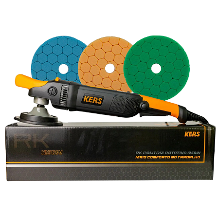 Politriz Rotativa RK 1250W 220V + Boinas de Espuma Hyper