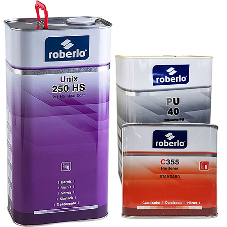 Verniz 250hs 2:1 5L + Catalisador C355 + Diluente 5L Roberlo
