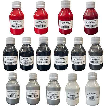 Kit 15 Tintas Poliester 100ml Pronto Uso Para Aerógrafo