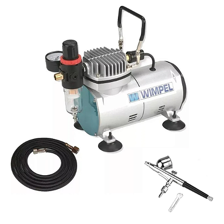 Kit Compressor Bivolt + Aerógrafo MP-1001 Wimpel