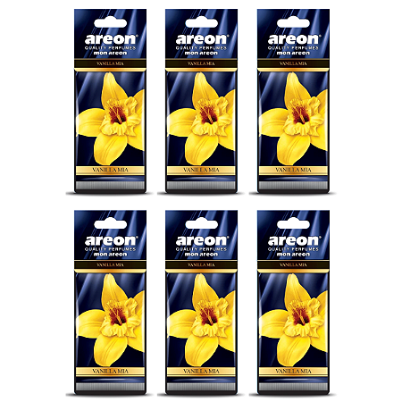 Kit 6 Unidades Aromatizante Automotivo Vanilla Mia Mon Areon