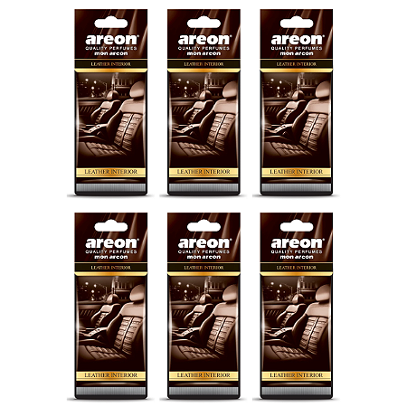 Kit 6 Unidades Aromatizante Mon Areon Leather Interior