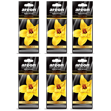 Kit 6 Unidades Aromatizante Mon Areon vanilla Black