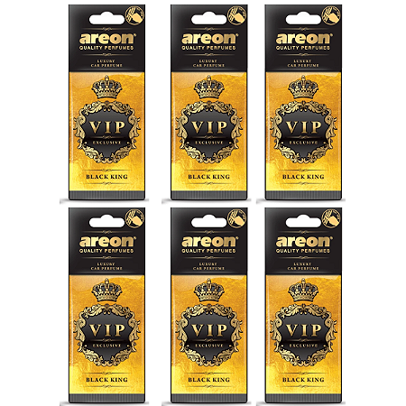 Kit 6 Unidades Aromatizante Automotivo Areon VIP Black King