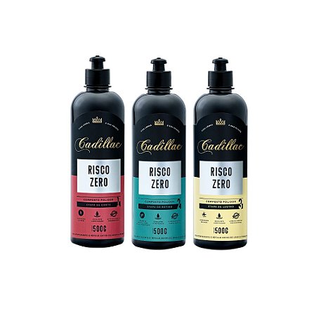 Conjunto Polimento Completo Risco Zero 500ml Cadillac